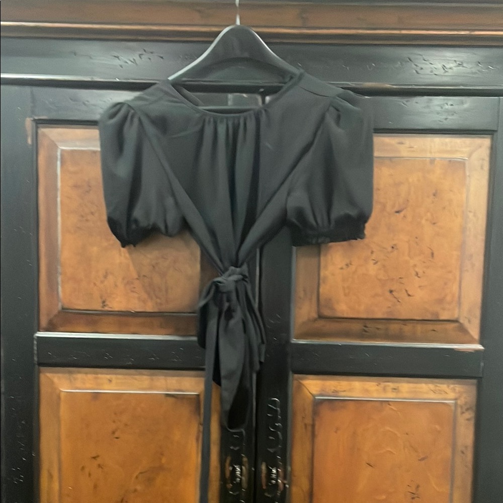 Express Black Puff Sleeve Blouse